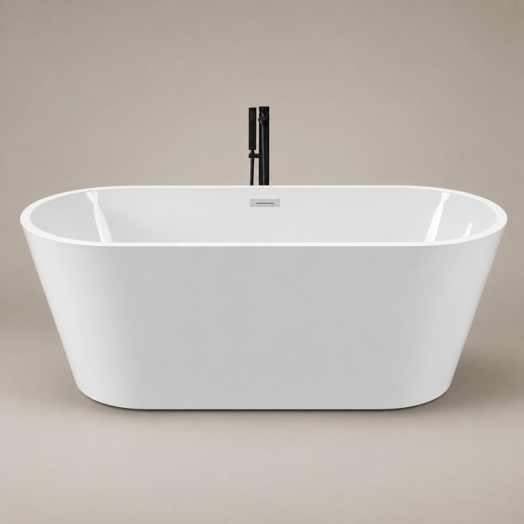 Baignoire Ovale Autoportante – Blanc Brillant