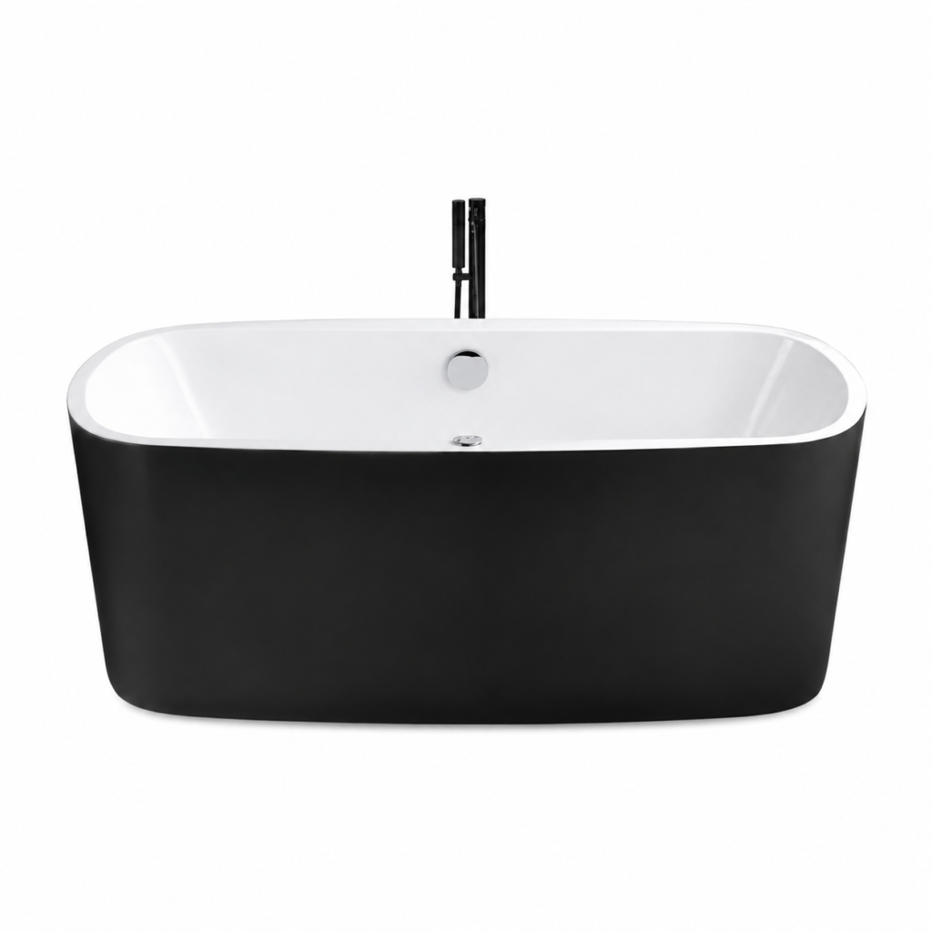 Baignoire îlot bicolore noir et blanc – Design contrasté