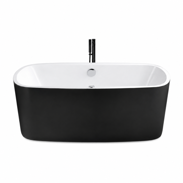 Baignoire îlot bicolore noir et blanc – Design contrasté