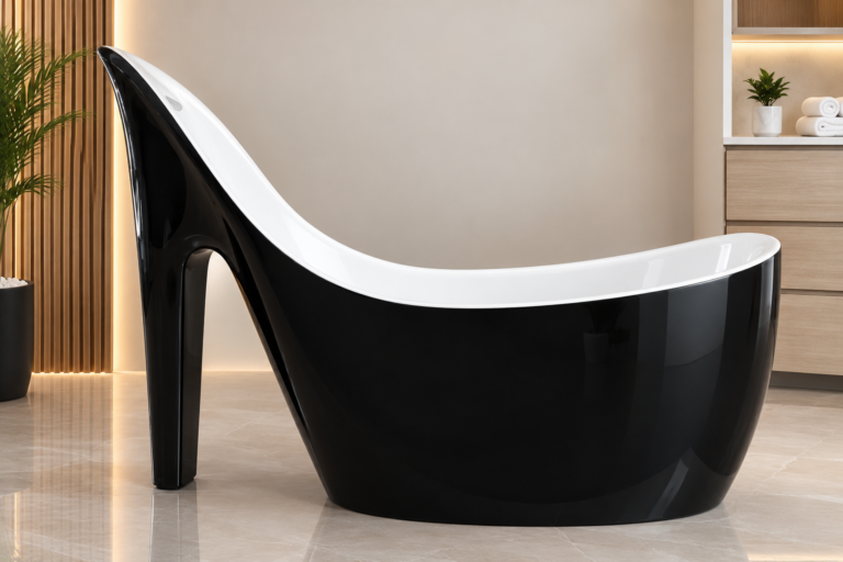 Baignoire Autoportante Design Talon Haute – Noir & Blanc