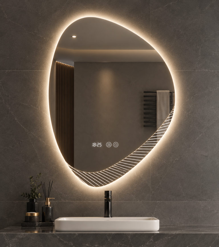 Miroir LED forme galet