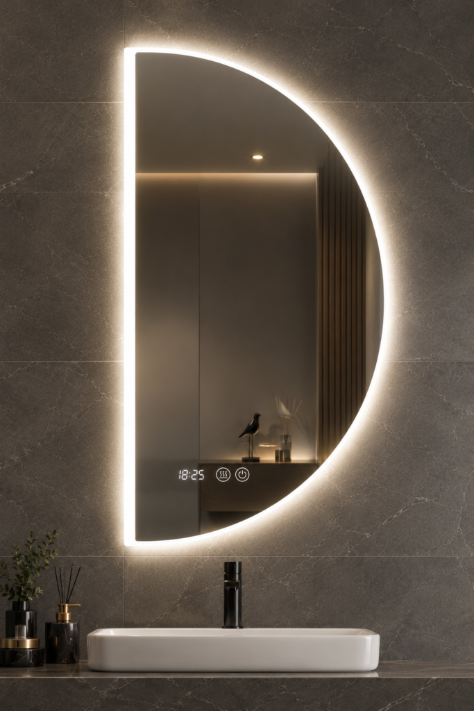Miroir LED demi-lune