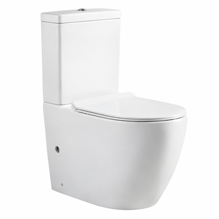 WC à poser sans bride, design arrondi